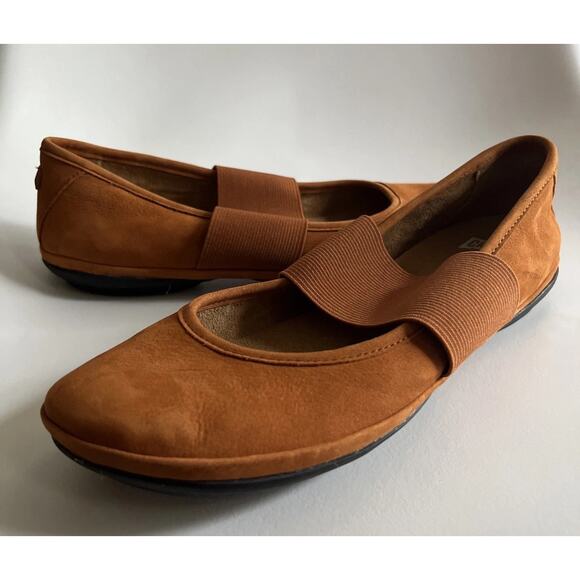 Camper Shoes - Camper Right Nina Ballerina Flats Brown Nubuck Leather Women’s Size 40  New